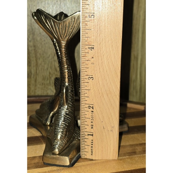 Vintage 4" Crystal Ball  with Dolphin Brass Stand 5.25" Orb Stunning Heavy - Picture 5 of 15